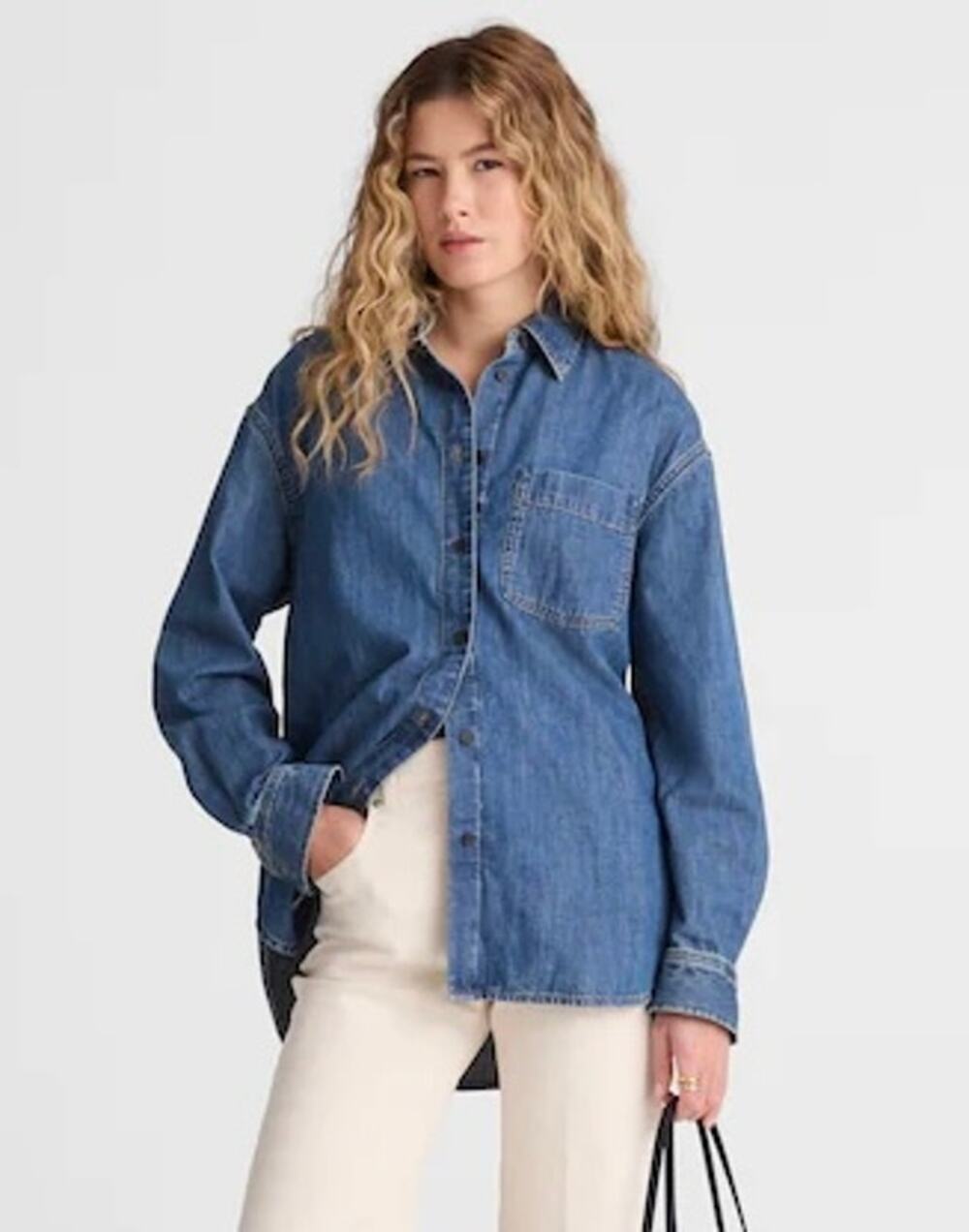 MADEWELL The Easy Shirt in Denim Picket Wash NZ105